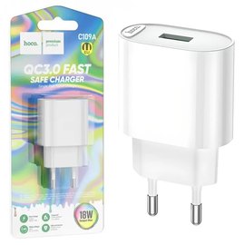 Зарядное устройство Hoco Fighter single port charger C109A 1USB, 18W/3A, QC White (000009191), изображение 5