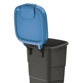 Бак для мусора Prosperplast Wheeler 90 л, антрацит, синяя крышка (5905197462943), изображение 2