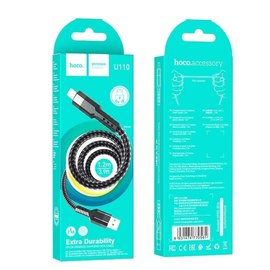 Кабель Hoco Lightning charging data cable U110 1.2m, 2.4A Black (000009304), Цвет: Black, изображение 2