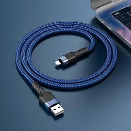 Кабель Hoco Lightning charging data cable U110 1.2m, 2.4A Blue (000009305), Цвет: Blue, изображение 3