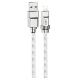 Кабель Hoco Lightning Solid silicone charging data cable U113 1.2m, 2.4A Silver (000009315)