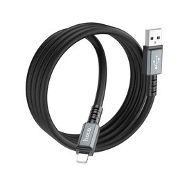 Кабель Hoco Lightning Strength charging data cable X85 1m, 2.4A Black (000009062), Цвет: Black, изображение 4