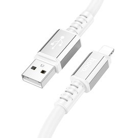 Кабель Hoco Lightning Strength charging data cable X85 1m, 2.4A White (000009063), Цвет: White, изображение 2