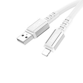 Кабель Hoco Lightning Strength charging data cable X85 1m, 2.4A White (000009063), Цвет: White, изображение 3