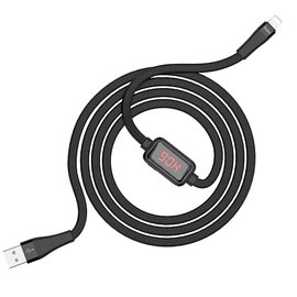 Кабель Hoco Lightning з таймером S4 1.2m, 2.4A Black (000003109)
