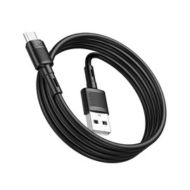 Кабель Hoco Micro USB Victory charging data cable X83 1m, 2.4A Black (000009049), Цвет: Black, изображение 4