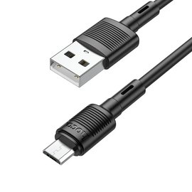 Кабель Hoco Micro USB Victory charging data cable X83 1m, 2.4A Black (000009049), Цвет: Black, изображение 5