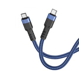 Кабель Hoco Type-C to Lightning charging data cable U110 1.2m, 20W, 3A Blue (000009303), Цвет: Black/Blue, изображение 3