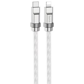 Кабель Hoco Type-C to Lightning Solid PD silicone charging data cable U113 1.2m, 20W, 3A Silver (000009314)