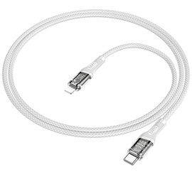 Кабель Hoco Type-C to Lightning Transparent Discovery Edition PD charging data cable U111 1.2m, 20W Grey (000009312), изображение 2