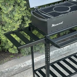 Мангал-барбекю с термометром и разборной дровницей на 12 шампуров 4 мм (МBD12-4R-T), изображение 2