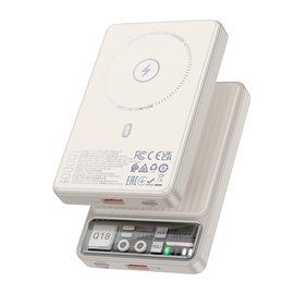 Повербанк HOCO Tourer magnetic fast charging Q18 10000 mAh White (6942007605199), Цвет : Белый