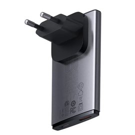 Зарядное устройство Baseus Gan5 Pro Ultra - Slim Fast Charger C + U 65W Overseas Edition CCGP150113 Grey (000010572), изображение 2