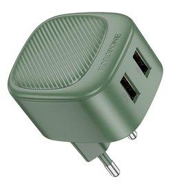 Зарядное устройство Borofone Special dual-port charger BAS21A 2USB, 10.5W/2.1A Olive (000010407), Цвет: Olive, изображение 2