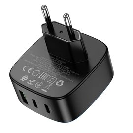 Зарядний пристрій Hoco Amanecer CS33A 2Type-C/1USB, PD/QC, 20W/3A Black (000010411), зображення 6