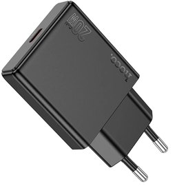 Зарядний пристрій  Hoco Delgado single port charger N37 Type-C, 20W/3A, PD/QC Black (000010198)