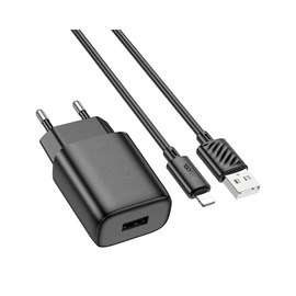 Зарядное устройство Hoco Solid single Port charger C134A 1USB, 12W/2.4A Black (000010627), Цвет: Black, изображение 4