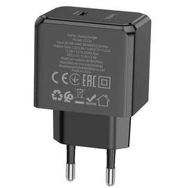 Зарядний пристрій Hoco Type-C to Lightning cable Ocean single port charger CS13A 1type-C, 20W/3A, PD/QC Black (000010371), зображення 3