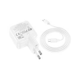 Зарядное устройство Hoco Type-C to Type-C Cable Lucky dual-port charger set C111A 1USB/1Type-C, 30W/3A, PD/QC White (000009298), изображение 3
