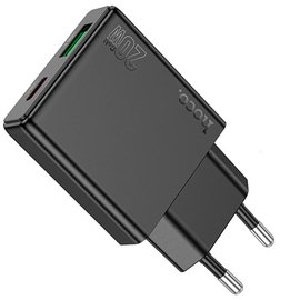 Зарядное устройство Hoco Type-C to Type-C Delgado dual Port charger N38 1USB/1Type-C, 20W/3A, PD/QC Black (000010320)