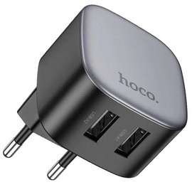 Зарядний пристрій Hoco Wing dual-port charger CS31A 2USB, 10.5W/2.1A Black (000010409), зображення 2
