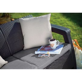 Диван пластиковый садовый Keter Corfu II Love seat графит (8711245158730), Цвет: Графит, изображение 4