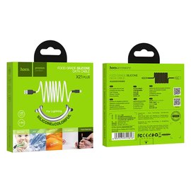 Кабель Hoco Lightning Silicone X21 Plus 1m, 2.4A Black/Orange (000008085), Цвет: Black/Orange, изображение 5