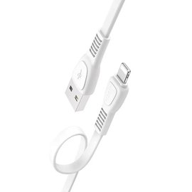 Кабель Hoco Lightning TPE Flat Noah X40 1m, 2.4A White (000003416), изображение 3