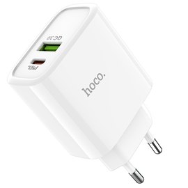 Зарядний пристрій Hoco Speed C57a Type-C/USB, PD/QC3.0, 18W/3A White (000003297)