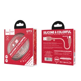 Кабель Hoco Lightning Star Galaxy Silicone U73 1.2m, 2.4A Pink (000003955), Цвет: Pink, изображение 2