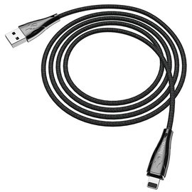 Кабель Hoco Lightning with LED Магнитный Blaze U75 1.2m, 3A Black (000004255), Цвет: Black