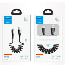 Кабель JOYROOM Lightning Nylon Waller Series Spring s-M391 1.2m, 2.4A Black (000003808), изображение 2