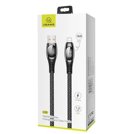 Кабель Usams Lightning Digital Display US-SJ368 U36 1.2M, 2A Black (000004510), Цвет: Black, изображение 2