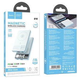 Повербанк HOCO Q18 Tourer 22.5W with magnetic 10000mAh Blue (6942007605205), изображение 3