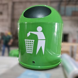 Урна Rud металлическая оцинкованная R2D2 Green без пепельницы 50 л (700404Gr), изображение 3