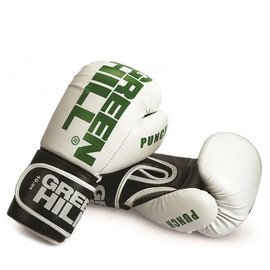 Боксерские перчатки Green Hill Punch 10 унц белый/черный с зеленым BGP-2211