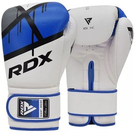 Боксерские перчатки RDX F7 Ego Blue 10 ун. (BGR-F7U-10oz), Вес: 10 унций, Цвет: Белый/Синий