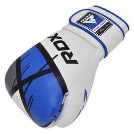 Боксерские перчатки RDX F7 Ego Blue 14 ун. (BGR-F7U-14oz), Вес: 14 унций, Цвет: Белый/Синий, изображение 2