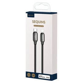 Кабель Baseus Type-C to Lightning BMX Sequins MFI certified 1.2m,18W/2.4A, PD CATLLP-A01 Black (000006268), изображение 2