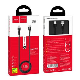 Кабель Hoco Type-C to Lightning with LED Surplus X45 1m, 3A, PD/18W Black (000005549), изображение 5