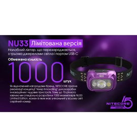 Налобный фонарь Nitecore NU33 limited edition (6-1483_limit), изображение 3