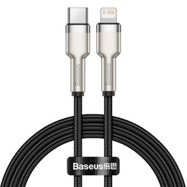 Кабель Baseus Type-C to Lightning Cafule Series Metal Data Cable 1M, 20W, PD CATLJK-A05 Black (000006571), Цвет: Black