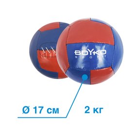 Медицинбол Boyko ПВХ, красно/синий, 2 кг (bs3040104006)