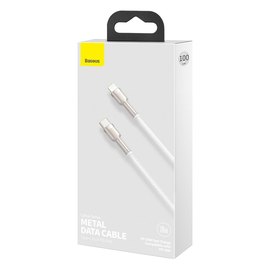 Кабель Baseus Type-C to Lightning Cafule Series Metal Data Cable 1M, 20W, PD CATLJK-A05 White (000006956), Цвет: White, изображение 2
