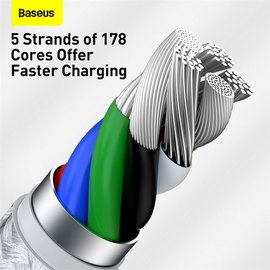 Кабель Baseus Type-C to Lightning Cafule Series Metal Data Cable 2M, 20W, PD CATLJK-B02 White (000006957), Цвет: White, изображение 6