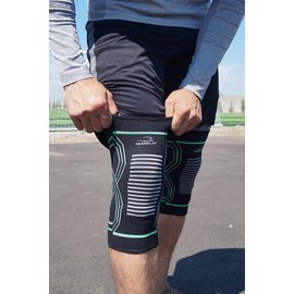 Наколенники спортивные PowerPlay 4099 Knee Support Черный/Зеленый S/M (пара) (PP_4099_S/M_Bl/Green), Размер: S/M, Цвет: Чёрный/Зелёный, изображение 3