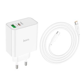 Зарядний пристрій Hoco Type-C to Type-C cable Awesome C113A 1USB/1Type-C, 65W/3A, PD/QC White (000009983), зображення 3