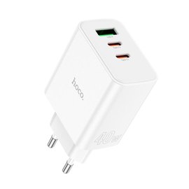 Зарядное устройство Hoco Pure power three-port C126A 1USB/2Type-C, 40W/3A, PD/QC White (000009985), изображение 3