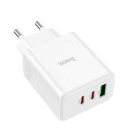 Зарядное устройство Hoco Pure power three-port C126A 1USB/2Type-C, 40W/3A, PD/QC White (000009985), изображение 4