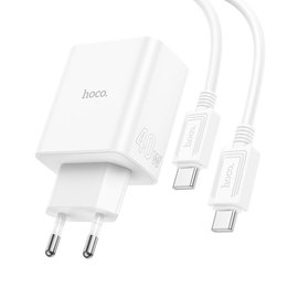 Зарядний пристрій Hoco Type-C to Type-C cable Pure power three-port C126A 1USB/2Type-C, 40W/3A, PD/QC White (000009987), зображення 4